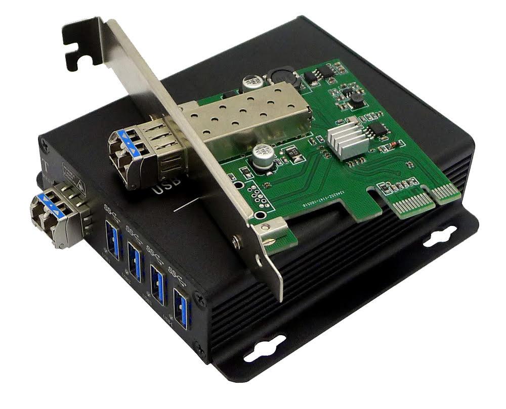 Transwan PCI-e Card To USB 3.0 Over Fibre Extender